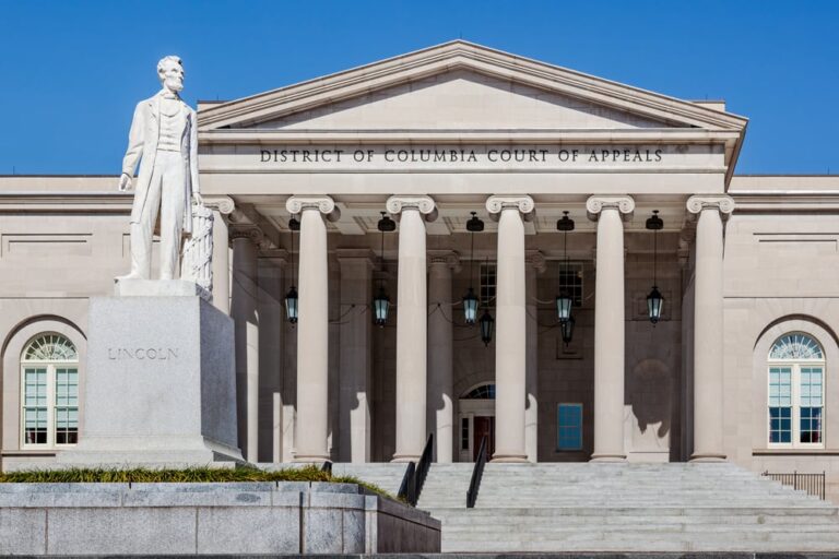District of Columbia Court of Appeals building in Washington DC